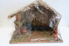 NOS Vintage Rustic Wood Nativity Creche / Manger 8x11" Target Corp 2002