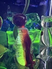 Murano Italy v. Nason C Handblown Cat Red Silver Fleck W/ Uranium Core