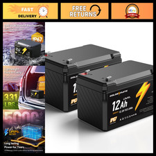 12V 12Ah Lithium LiFePO4 Battery Pack 2 - IP67 Waterproof, Lightweight, Long L