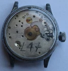 Landeron chronograph triple pusher's mens wristwatch nickel chromiun case