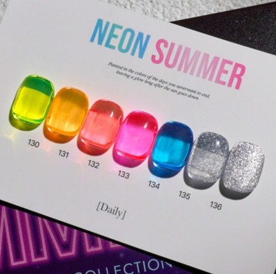 DGEL NEON SUMMER Neon Syrup Silver Cat Eye Gel Nail Polish 7 Colors Set K-Beauty