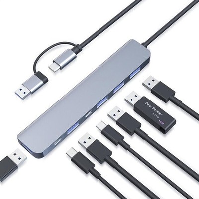 USB3.0 & Type C to USB3.0 *1 USB2.0*4 USB-C*2 7in1 Adapter Docking Station Hub #