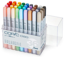 Copic Ciao Start 36-Color Alcohol Marker Set for Illustration  Drawing