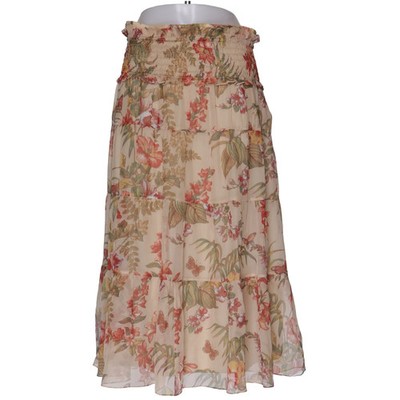 MaxMara, Maxirock, Größe: 42, Beige/Mehrfarbig, Seide, Blumen, Damen #XhF