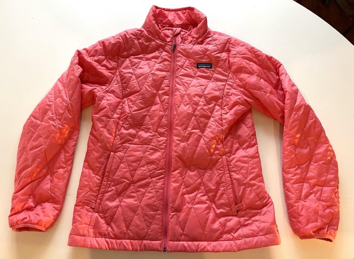 Patagonia Nano Puff Diamond Quilt Jacket Coral Kids XXL (16-18) | eBay