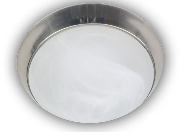 Led Deckenleuchte Rund Ø35Cm Alabasterglas Zierring Nickel Matt Led BüRolampe-image
