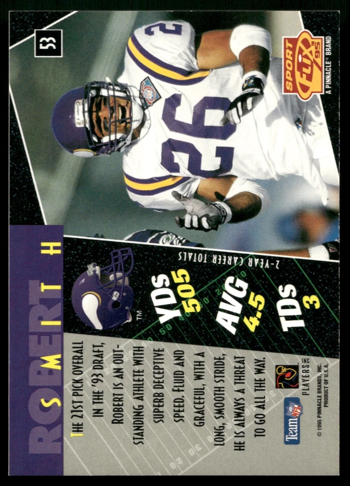 1995 Sportflix #53 Robert Smith - Image 2 of 2