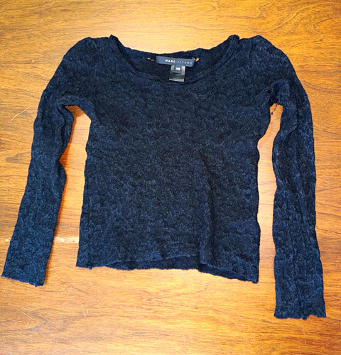 Marc Jacobs, VTG Marc Jacobs Black Knit Textured Sweater Whimsigoth Distressed Grunge XS