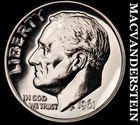 1961 Silver Roosevelt Dime - Choice Gem Proof  Lustrous  No Reserve  #K1355