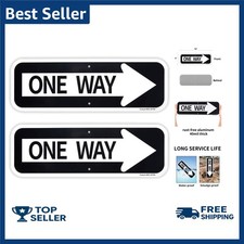 2-Pack Large One Way Right Arrow Sign 18"X6" Aluminum Reflective Rust Free