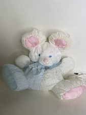 VTG Fisher Price Puffalump Baby Mouse Plush Rattle Collar Ruffle Parachute 1988