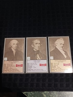 1992 little debbie snack president cards lot of 3 #4 10 15