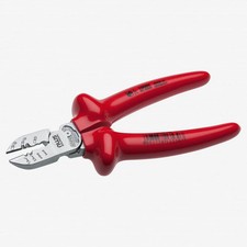 NWS 7.5" Electrician's Side Cutter 1000V - Matte Chromium - Plastic Grip