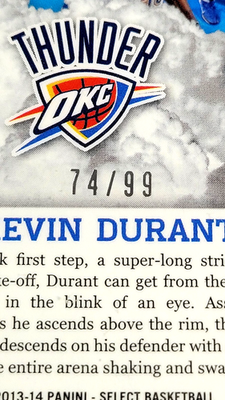 PSA 9 MINT 2013 KEVIN DURANT SELECT SKY HIGH /99 PURPLE PRIZM