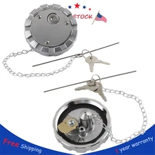 2X Fuel Tank Locking Gas Cap 3 1/2" Course Thread 5.5 TPI For Peterbilt Kenworth