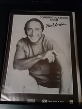 Paul Anka Congratulations Rare Original Promo Poster Ad Framed!