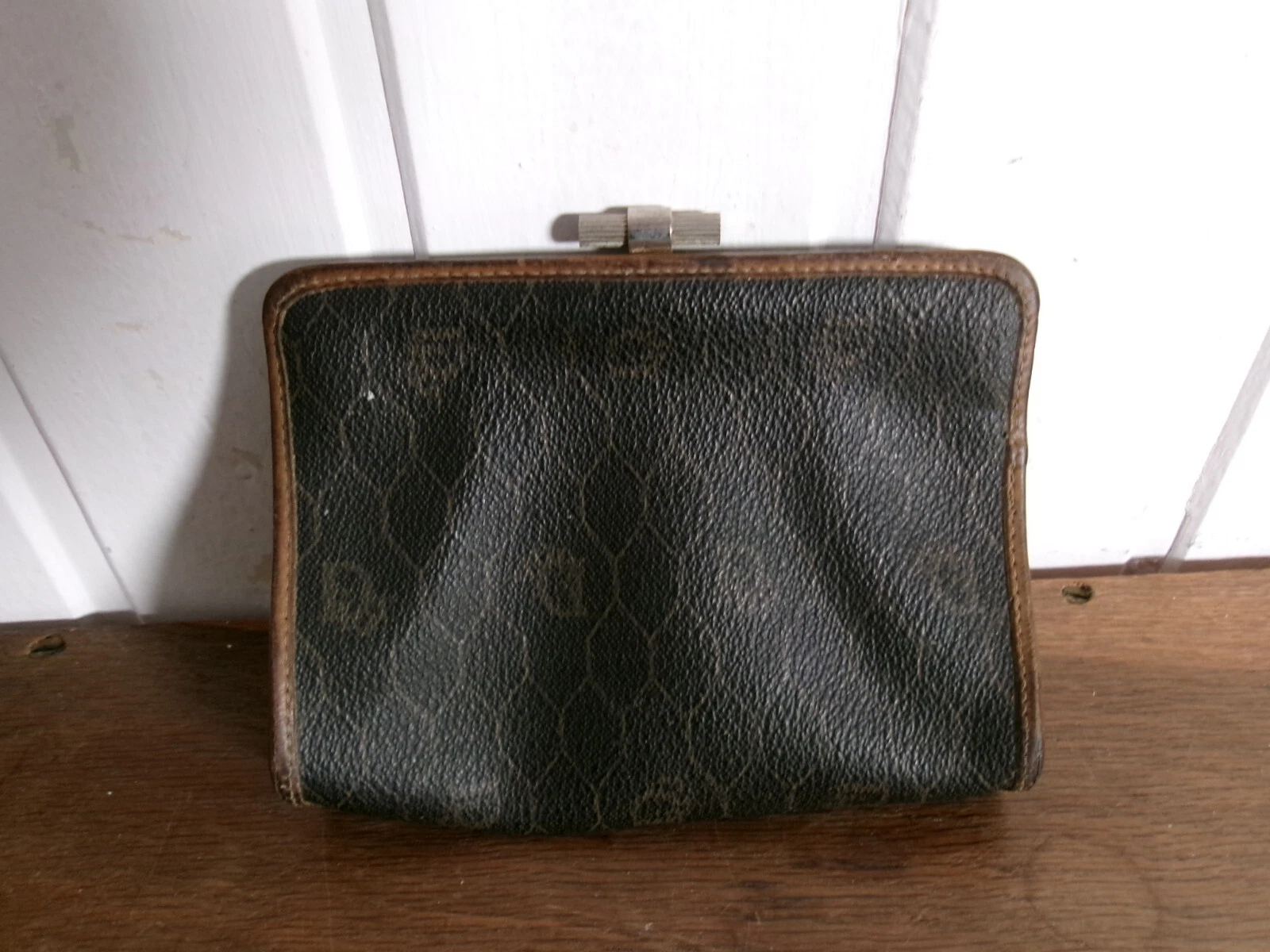 Ancien Porte monnaie Christian Dior marron Made in France