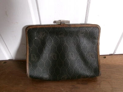 Ancien Porte monnaie Christian Dior marron Made in France - Photo 1/4