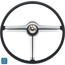 1968 Camaro Nova Chevy Ii Impala 3 Spoke Black Plastic Bare Steering Wheel Ea