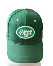 NFL 90s New York Jets Spellout Patch Sports Green Cap Adjustable Vtg