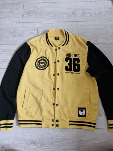 Mens Yellow And Black Primark x Wu Tang Clan Varsity Jacket Size Medium - 第 1/12 張圖片