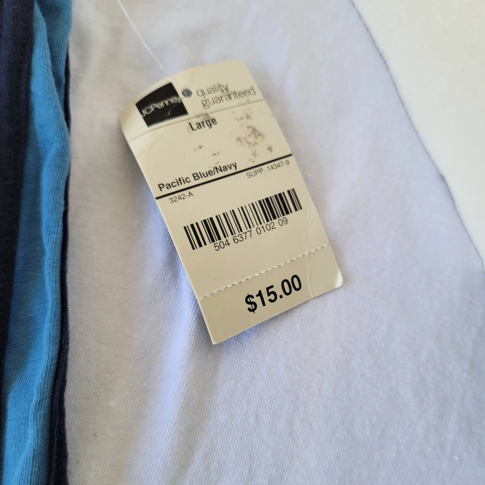 P. J. Pant Shorts 100% Cotton Lounge Short Stafford Blue With Stripes Size Large - Image 3 of 4