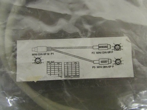 Mini-DIN Splitter Cable Male to Two Female 6P New - Picture 2 of 2