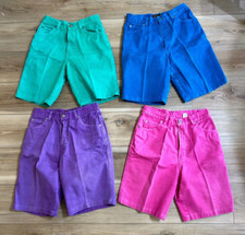 Lot 4 pair vintage 1990s SASSON ladies women size 7 8 DENIM COLORED Jean SHORTS