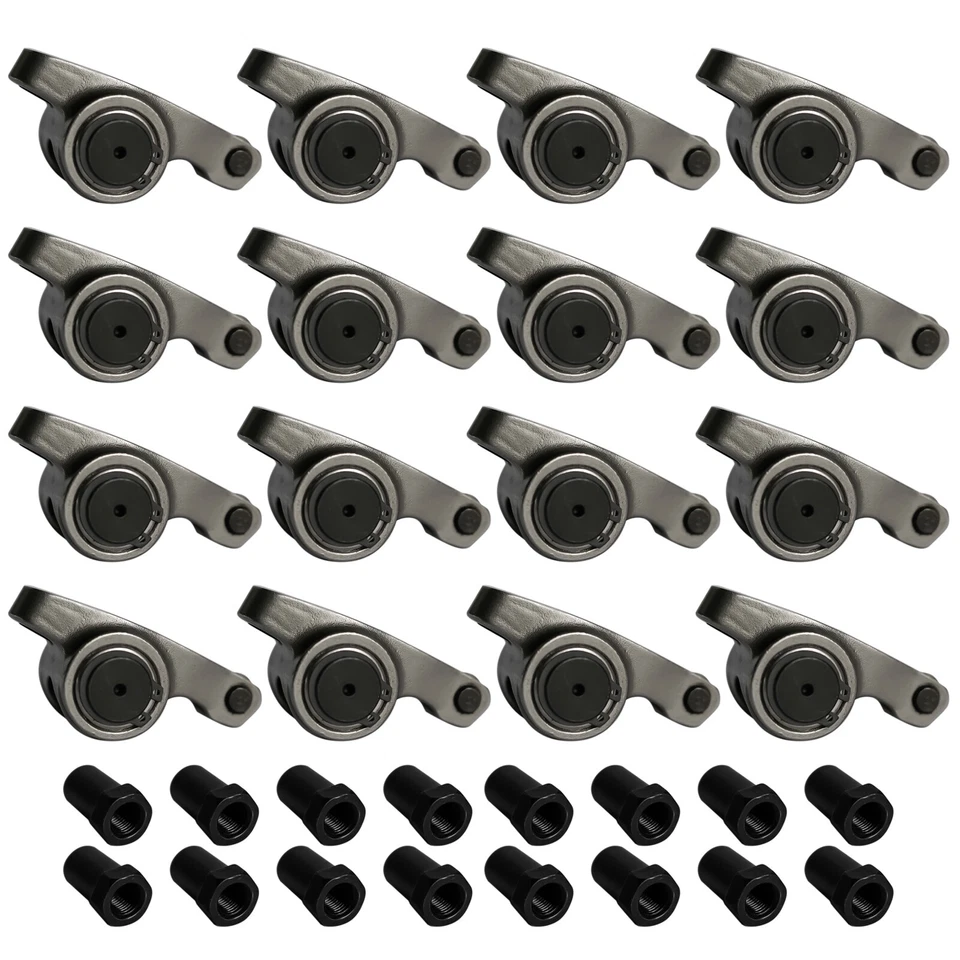 Brazo basculante de rodillo de acero inoxidable autoalineable para Chevy SBC 350 relación 1,6 3/8"" Foto 3 de 4