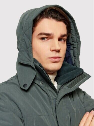Selected Homme 2XL Abrigo Parka Verde Extraíble Capucha Esquí Invierno Nuevo $365 - Imagen 3 de 10