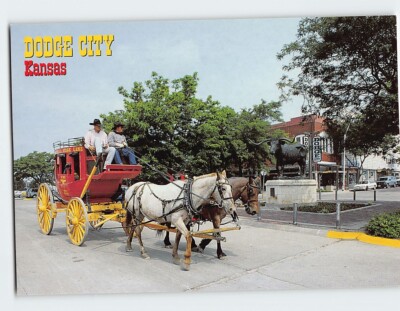 Postcard Old fashioned stagecoach, Dodge City, Kansas | eBay UK