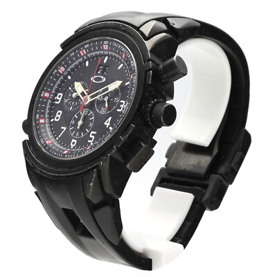 Oakley 12-Gauge Chronograph Black PVD Steel 46mm Rubber Swiss