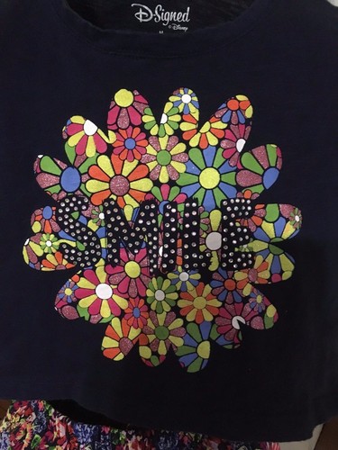 Girl's Disney D-Signed Shirt Skirt Outfit, Size Medium Smile Flowers Excellent - Picture 2 of 6