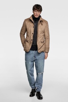 faux suede camel jacket