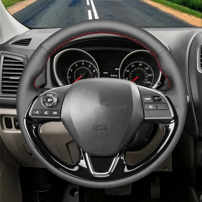 Leather Car Steering Wheel Cover For Mitsubishi Outlander 2015-2021 ASX Mirage - Image 2 of 4