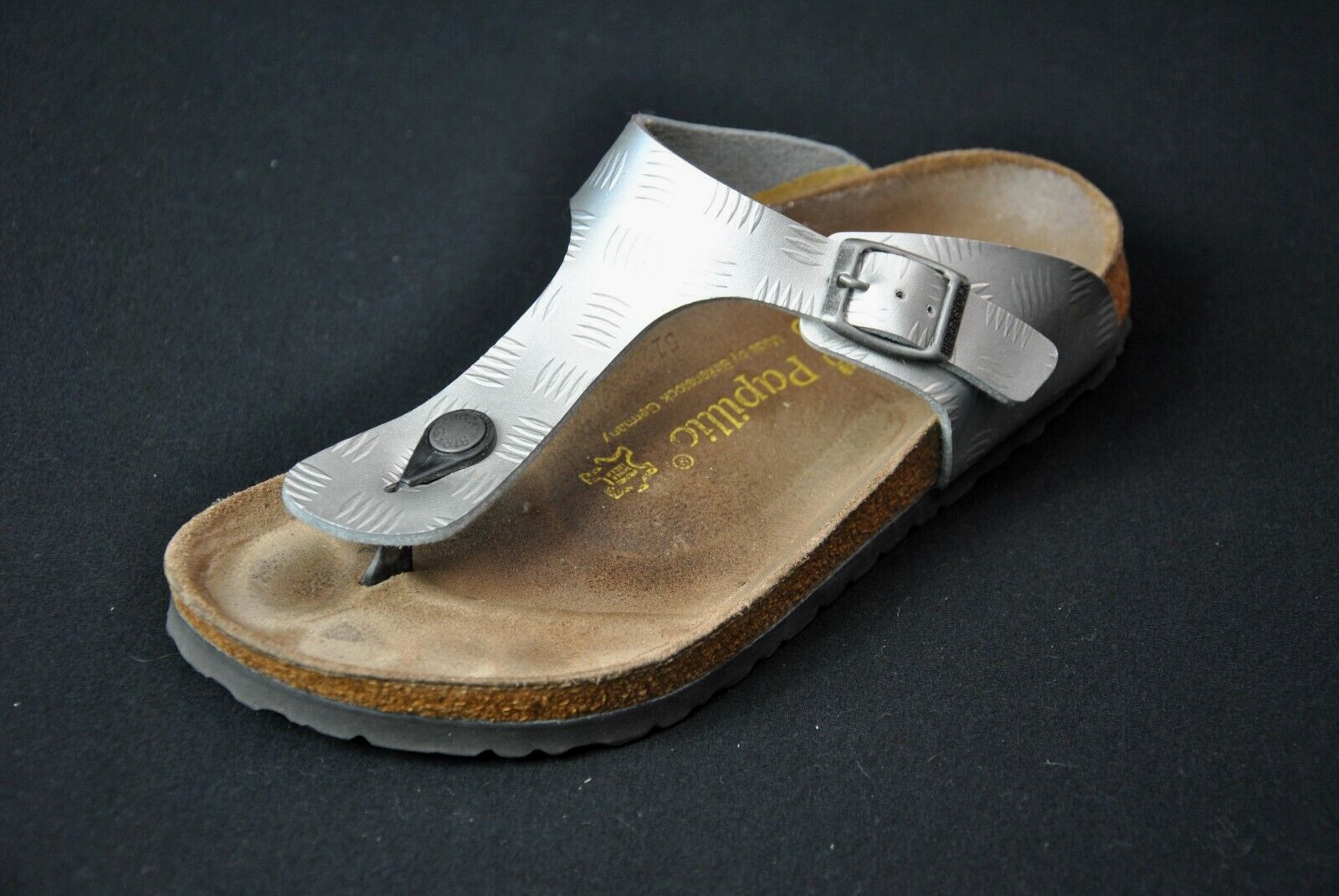 Birkenstock Papillio Birks Sandals Silver Gizeh Shoes 39 L 9523
