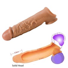 6 inch Penis Extender Sleeve Enlarger Extension Realistic Cock Ring Penis Sheat