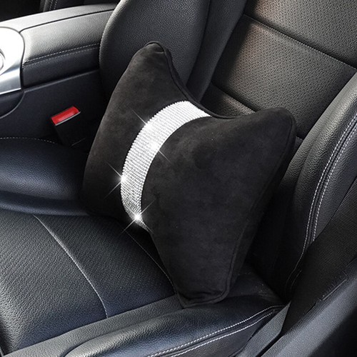 1pcs Bling Crystal Velvet Bowknot Car Headrest Neck Pillow Lovely Lumbar Cushion - Foto 21 di 26