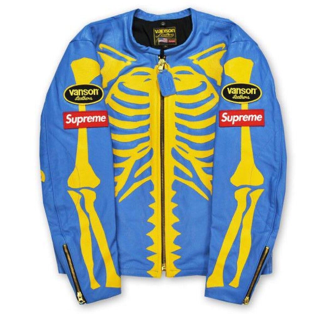 Near Mint Supreme Vanson Leather Bones Jacket Collaboration Near Mint Supreme Vanson Leather Bones Jacket Collaboration