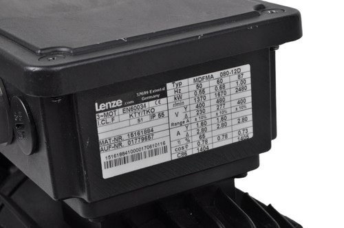 LENZE electric motor EN60034, MDFMA 080-12D, 0,55kW, 1370rpm - Picture 3 of 9