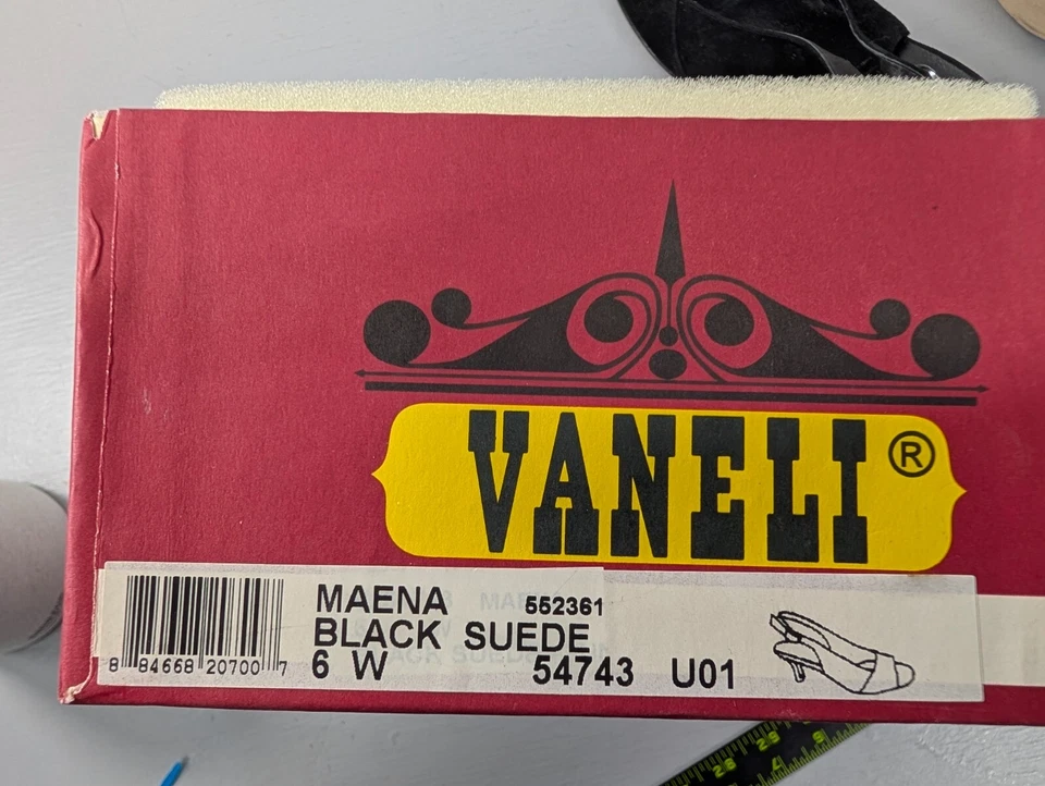 Vaneli Maena Sandal Womens 6W Black Suede Leather Slides Formal with Box - Image 2 of 4