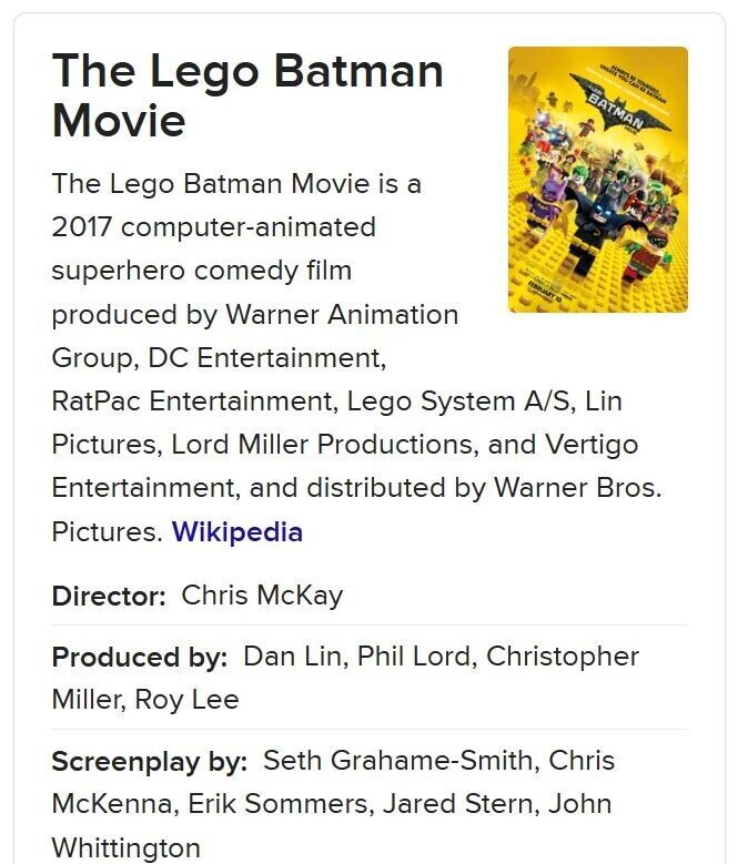 The Lego Batman Movie (2017), English Voice Over Wikia