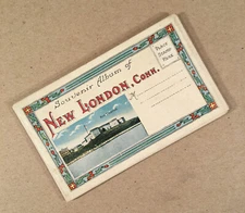 New London CT: c.1910s Souvenir Postcard Album with 10 Different Views