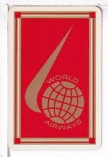 Single Airline Playing Cardi "World Airways, WOA 100 A" Chan/Mertens #, Stand