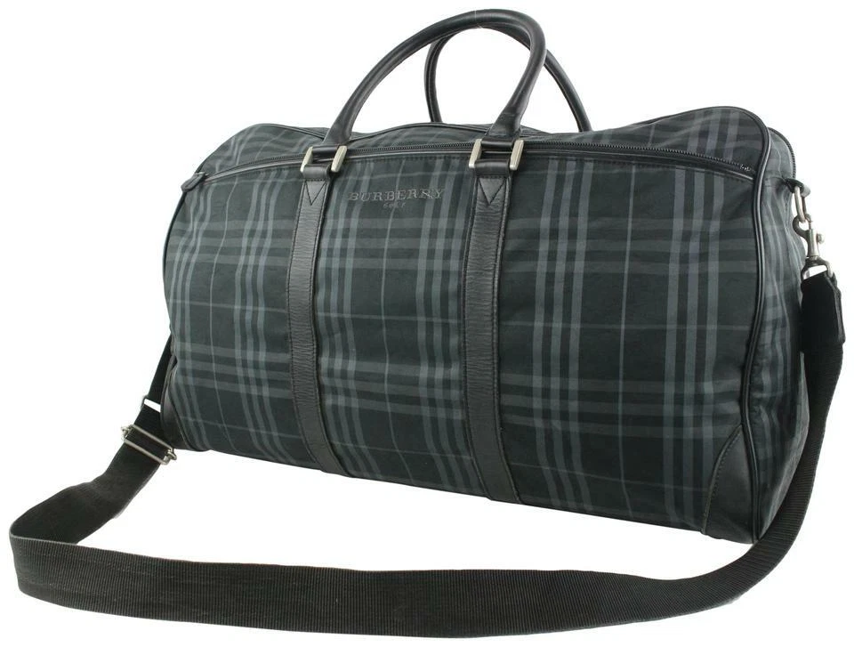 Burberry Beige Nova Check Boston Duffle Bag with Strap 921bur75