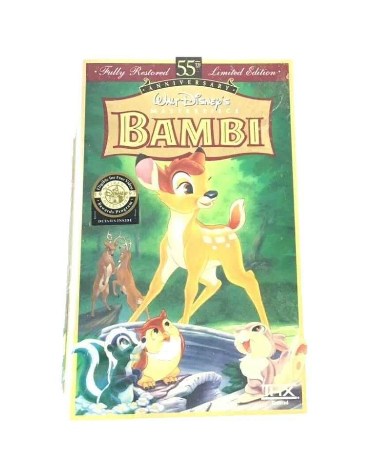 RARE Bambi VHS 55th Anniversary & Sleeping Beauty Masterpiece Collect Free Ship - Image 3 of 4