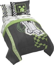 Minecraft Creeper "Gray  Neon"" Kids Bed Set-AB0DF9MKLW92, AB0DF9FFH6T2