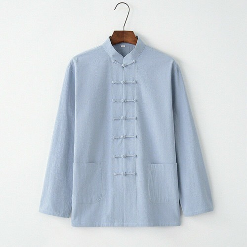 Männer chinesischer Tang Anzug Uniform Jacke Kleidung traditionell Kung Fu Tai Chi Mantel BH - Bild 10 von 22