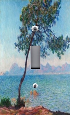 CLAUDE MONET TREE at ANTIBES BLUE ART Light Wall Switch Plate & Outlet Covers