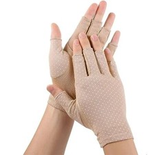 UV Sun Protection Fingerless Driving Gloves Non-Slip for Outdoor Cycling
